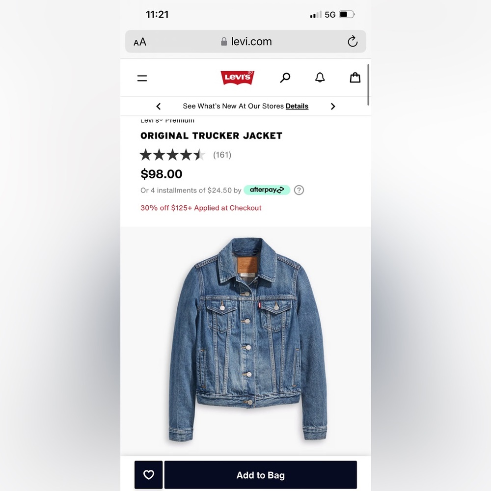 Levis Original Trucker Jean Jacket